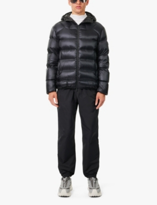 Rubberised-appliqué padded shell-down jacket