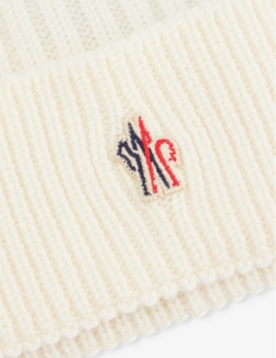 MONCLER S MONCLER GRENOBLE BRAND-APPLIQUÉ RIBBED WOOL KNITTED BEAN 