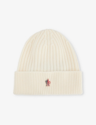 MONCLER S MONCLER GRENOBLE BRAND-APPLIQUÉ RIBBED WOOL KNITTED BEAN 