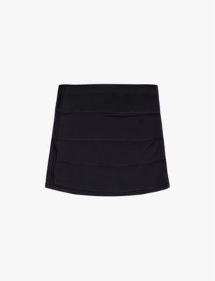 Lululemon Womens Black Pace Rival Mid-rise Stretch Recycled-polyester Mini Skirt In Black