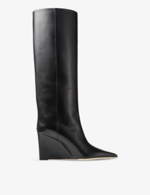 JIMMY CHOO: Blake 85 leather knee-high heeled boots