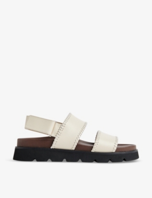 WHISTLES: Ruben whipstitch flat leather sandals