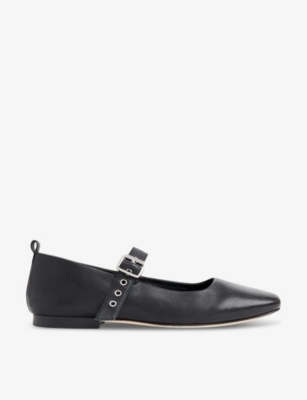 Elba eyelet-embellished leather ballet flats