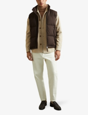 Compton spread-collar regular-fit wool-blend shirt
