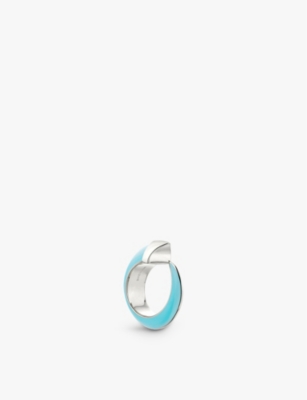 Shaun Leane Womens Silver Sabre Solis Sterling-silver And Enamel Ring In Silver