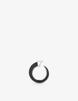 SHAUN LEANE: Sabre Solis sterling-silver and jet-enamel ring