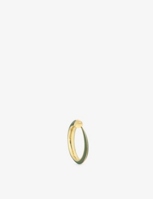 SHAUN LEANE: Sabre Solis 18ct yellow gold-plated vermeil sterling-silver and enamel cuff