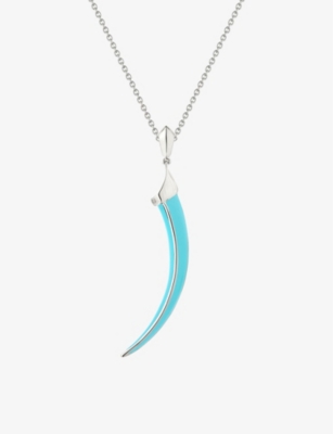 SHAUN LEANE: Sabre Solis sterling-silver and enamel pendant necklace