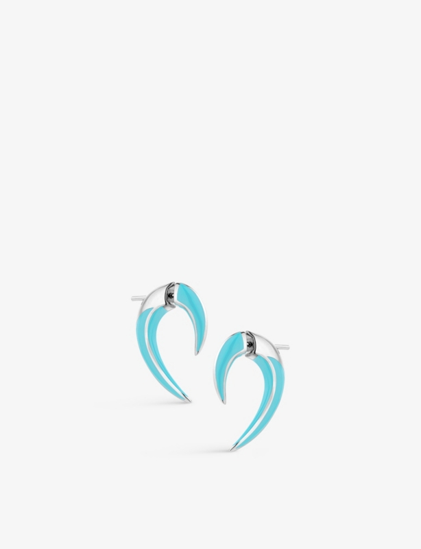 Sabre Solis sterling-silver and enamel talon earrings