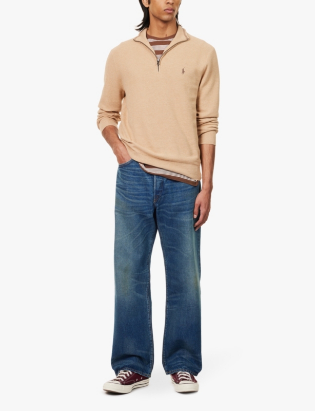 Logo-embroidered relaxed-fit cotton-knit jumper