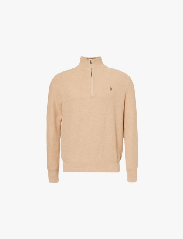 Logo-embroidered relaxed-fit cotton-knit jumper