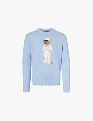 POLO RALPH LAUREN: Hemingway Polo Bear-intarsia cotton-knit jumper
