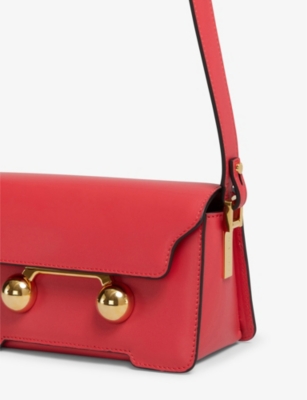 Marni Womens Tulip Trunkaroo Branded-hardware Leather Shoulder Bag In Tulip