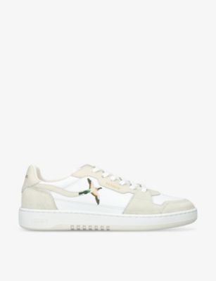 AXEL ARIGATO: Dice Lo bird-motif leather and suede low-top trainers