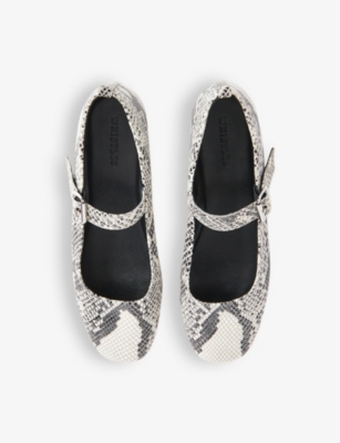 Elba snake-print leather ballet flats