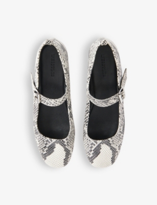 WHISTLES: Elba snake-print leather ballet flats