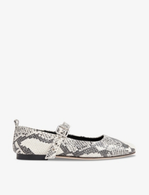 Elba snake-print leather ballet flats