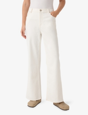 THE WHITE COMPANY: Westbourne Flared-Leg Mid-Rise Stretch-Cotton Jeans