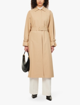 Max Mara Womens Ecru Memo Belted Relaxed-fit Stretch-cotton Trench Coat In Ecru