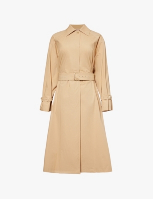 Max Mara Womens Ecru Memo Belted Relaxed-fit Stretch-cotton Trench Coat In Ecru