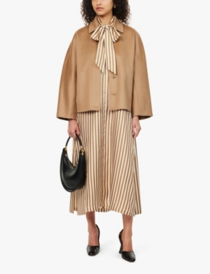 Shop Max Mara Womens Midas Spread-collar Relaxed-fit Cashmere Coat Camel