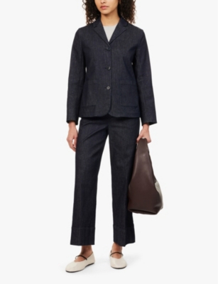 S MAX MARA: Robin single-breasted slim-fit stretch-denim blend blazer