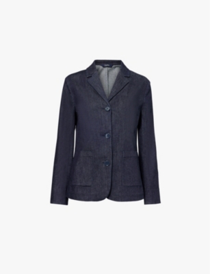 S MAX MARA: Robin single-breasted slim-fit stretch-denim blend blazer