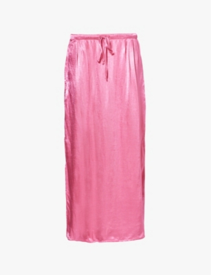BELLA DAHL: Pleated relaxed-fit satin maxi skirt