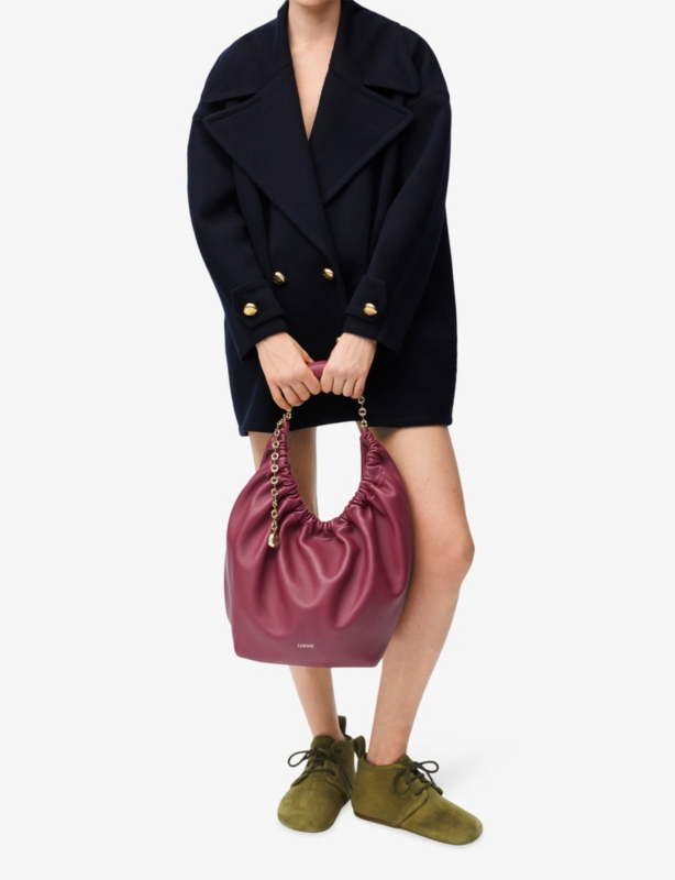 Pebble button-embellished wool coat