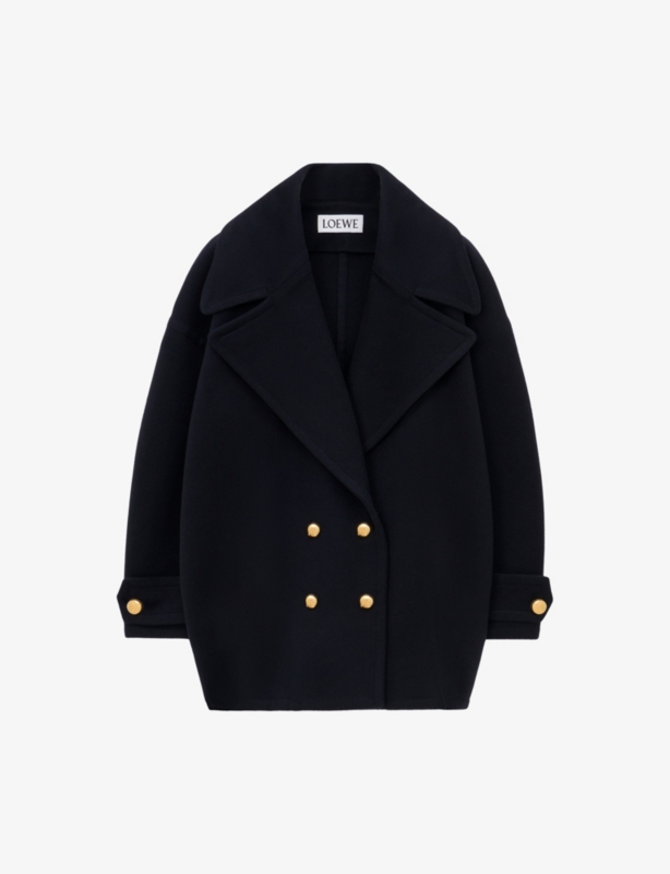 Pebble button-embellished wool coat