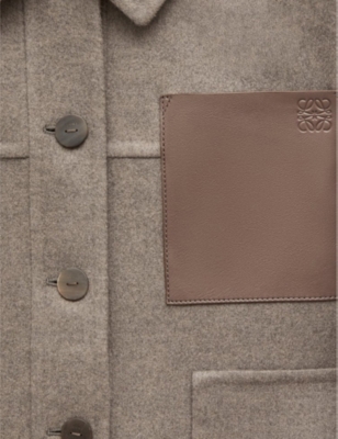 LOEWE: Logo-Patch Step-Hem Wool-Blend Jacket