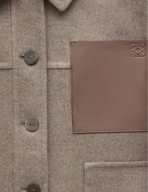 Logo-Patch Step-Hem Wool-Blend Jacket
