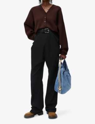 Loewe Draped Trousers In Cotton In Black