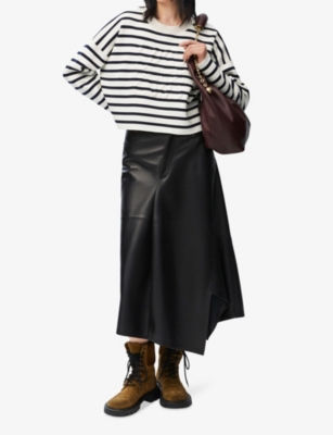 LOEWE: Anagram striped stretch-knitted jumper