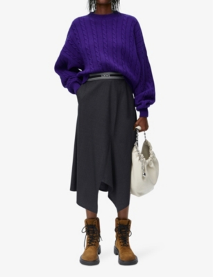 LOEWE: Dropped-shoulder cable knitted jumper