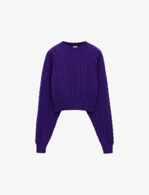 LOEWE: Dropped-shoulder cable knitted jumper