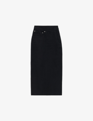 Loewe Deconstructed-designed Denim Midi Skirt In Black