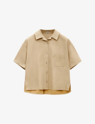 LOEWE: Logo-Embossed Short-Sleeve Leather Shirt