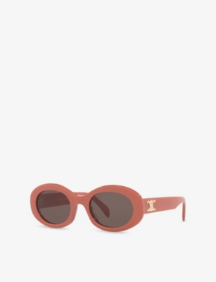 Celine Womens Pink Cl40194u Oval-frame Acetate Sunglasses