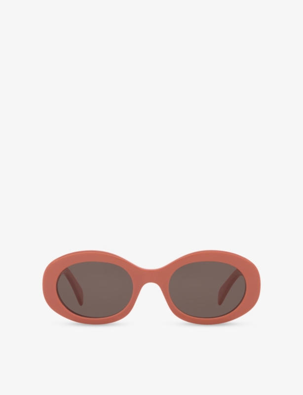 CL40194U Oval-Frame Acetate Sunglasses