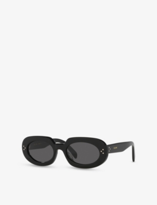 Shop Celine Womens Black Cl000474 Bold 3 Dots Cl40276u Irregular-frame Acetate Sunglasses
