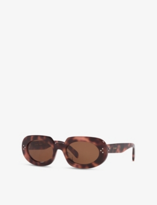 Celine Womens Brown Cl000474 Bold 3 Dots Cl40276u Irregular-frame Tortoise Acetate Sunglasses