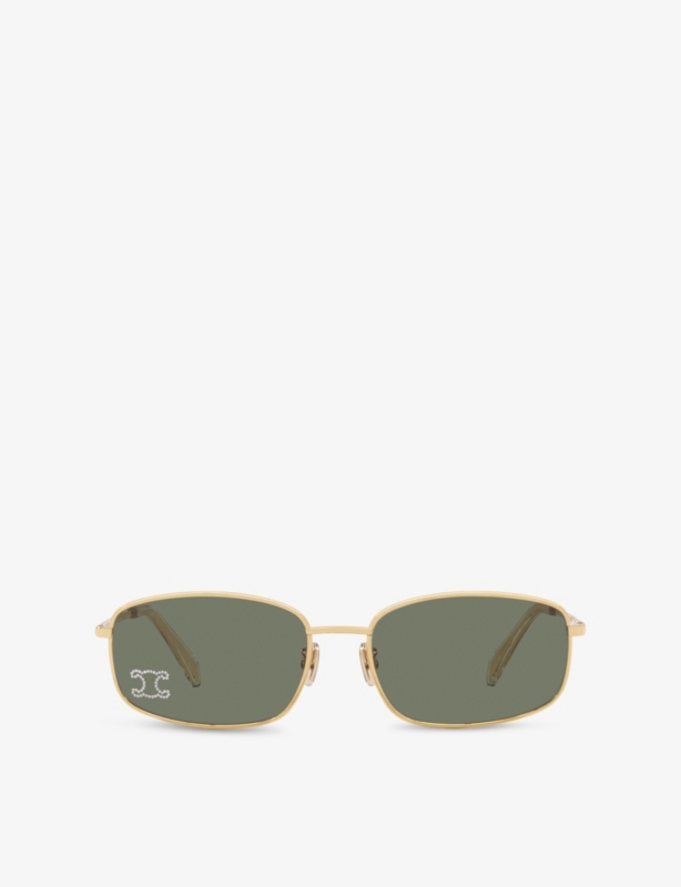 CL40285U Triomphe Square-Frame Metal Sunglasses