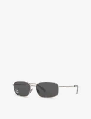 Celine Womens Grey Cl40285u Triomphe Square-frame Metal Sunglasses