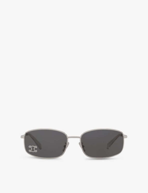 CL40285U Triomphe Square-Frame Metal Sunglasses