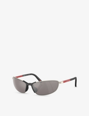 Prada Womens Brown Ps 55zs Irregular-frame Metal Sunglasses