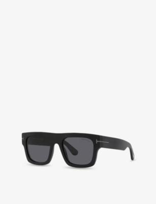 Tom Ford Womens Black Ft0711 Fausto Irregular-frame Acetate Sunglasses