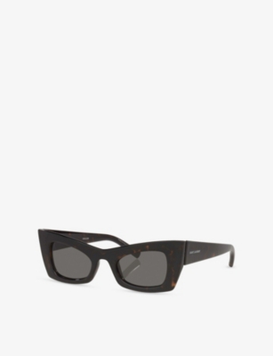 Saint Laurent Womens Brown Sl 702 Cat Eye-frame Injected Sunglasses In Brown