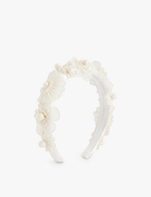 JENNIFER BEHR: Susanna floral-appliqué cotton-silk blend headband