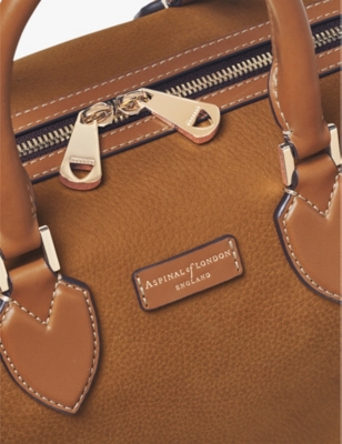 ASPINAL OF LONDON: Logo-print leather bowling bag